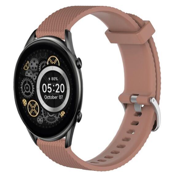 Per Xiaomi Haylou RT2 LS10 Cinturino per orologio in silicone testurizzato con diamanti da 22 mm (marrone)
