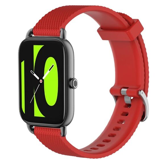 Per Xiaomi Haylou RS4 LS12 Cinturino per orologio in silicone testurizzato con diamanti da 22 mm (rosso)
