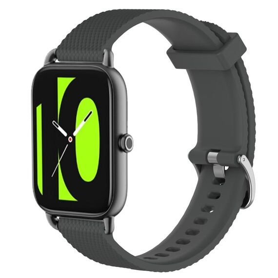 Per Xiaomi Haylou RS4 LS12 Cinturino per orologio in silicone testurizzato con diamanti da 22 mm (grigio scuro)