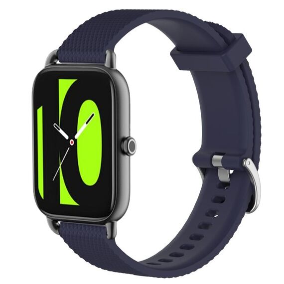 Per Xiaomi Haylou RS4 LS12 Cinturino per orologio in silicone testurizzato con diamanti da 22 mm (blu notte)