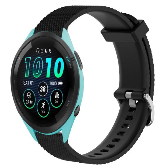 Per Garmin Forerunner 265 22mm cinturino in silicone testurizzato con diamanti (nero)