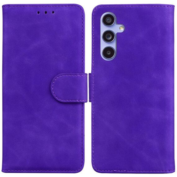 Per Samsung Galaxy S23 FE 5G Skin Feel Custodia per telefono in pelle a conchiglia di colore puro (viola)