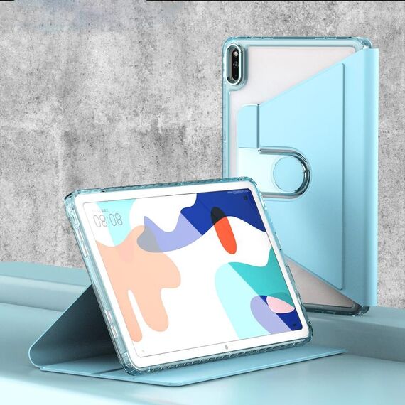 Per Huawei MatePad 10.4 Clear 360 Rotation Stand Custodia per tablet in pelle intelligente (Baby Blue)