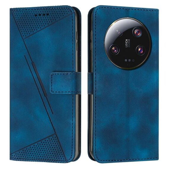 Per Xiaomi 13 Ultra Dream Custodia in pelle a triangolo con cordino (blu)