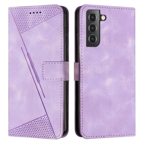 Custodia in pelle per Samsung Galaxy S22 5G Dream Triangle con cordino (viola)