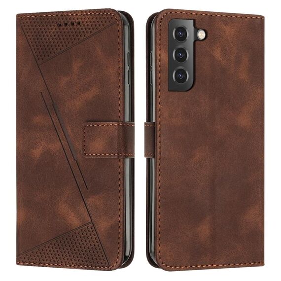 Custodia in pelle per Samsung Galaxy S22+ 5G Dream Triangle con cordino (marrone)