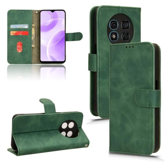 Custodia per telefono in pelle con vibrazione magnetica Skin Feel per Ulefone Note 15 (verde)