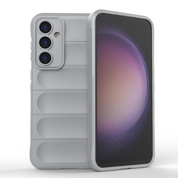 Per Samsung Galaxy S23 FE 5G Magic Shield TPU + custodia per telefono in flanella (grigio)