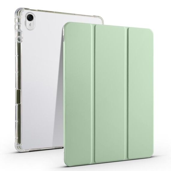 Per Huawei MatePad 11.5 2023 Custodia tablet in pelle Smart TPU trasparente 3 pieghevoli (verde Matcha)
