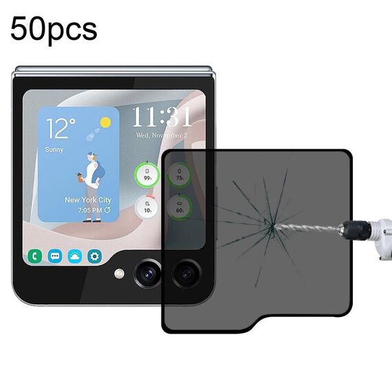 Per Samsung Galaxy Z Flip5 50 pezzi Proteggi schermo esterno per privacy con colla completa e copertura totale