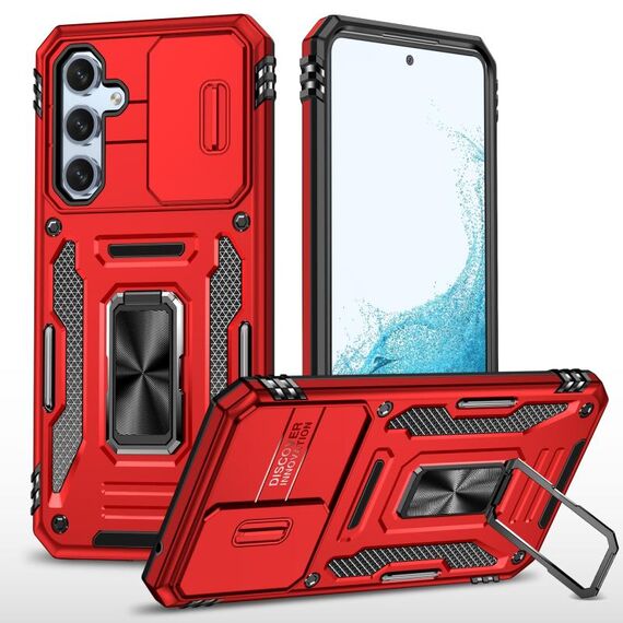 Per Samsung Galaxy S23 FE 5G Armor PC + Custodia per telefono con protezione per fotocamera in TPU (rossa)