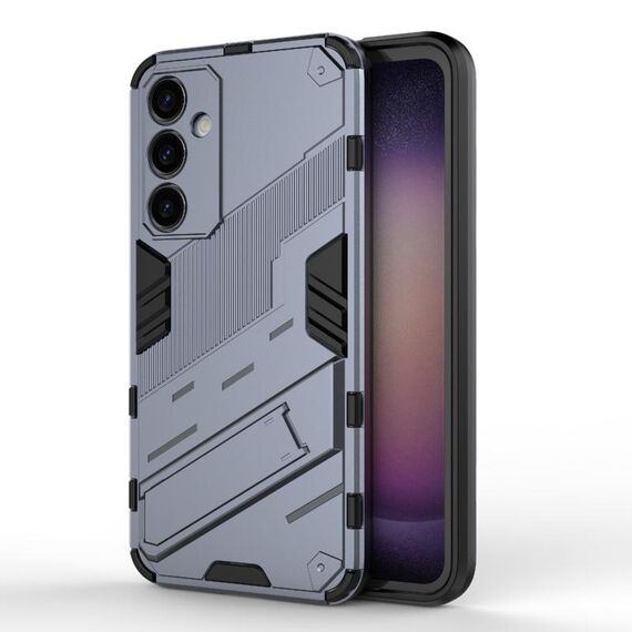 Per Samsung Galaxy S23 FE 5G Punk Armor 2 in 1 PC + custodia per telefono antiurto in TPU con supporto invisibile (grigio)