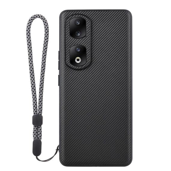 Custodia per telefono con texture in fibra di carbonio Kevlar serie ViLi TC per Honor 90 Pro (nera)