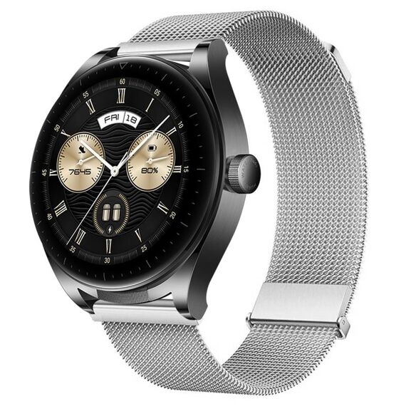 Per Huawei Watch Buds Milan doppio cinturino magnetico in maglia di acciaio (argento)