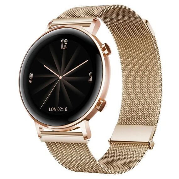 Per Huawei Watch GT 2e / GT 42mm/46mm cinturino Milano con doppia maglia magnetica in acciaio (oro rosa)