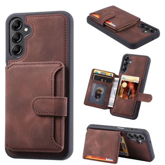 Per Samsung Galaxy S23 FE 5G Skin Feel Dream RFID Custodia antifurto per carta PU Custodia per telefono (caffè)