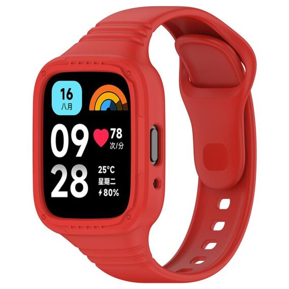 Per Redmi Watch 3 cinturino in silicone attivo integrato completamente chiuso (rosso)