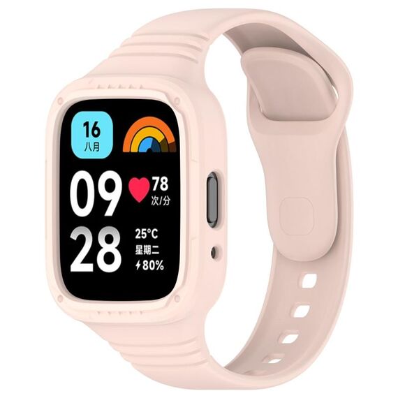 Per Redmi Watch 3 cinturino in silicone attivo integrato completamente chiuso (rosa)