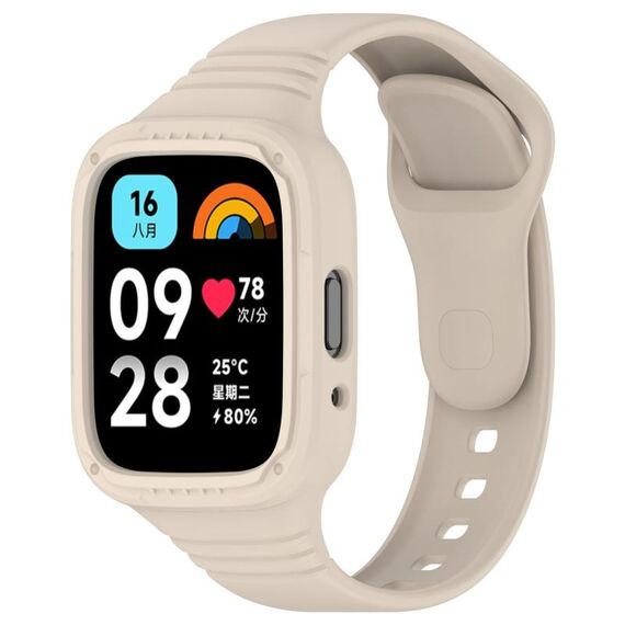 Per Redmi Watch 3 cinturino in silicone attivo integrato completamente chiuso (bianco avorio)