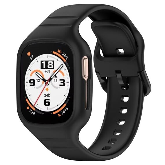 Cinturino per orologio in silicone completamente chiuso integrato per Honor Watch 4 (nero)