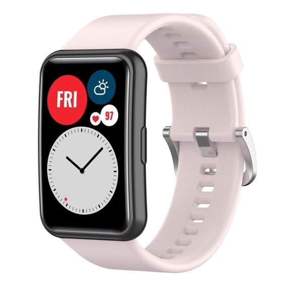 Per Huawei Watch Fit nuovo cinturino in silicone tinta unita (rosa)