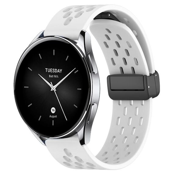 Per Xiaomi Watch S2 42mm 22mm cinturino in silicone con chiusura magnetica pieghevole (bianco)