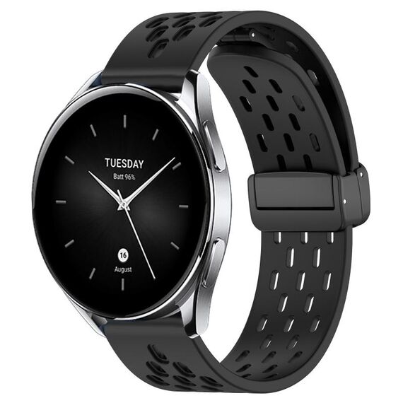 Per Xiaomi Watch S2 42mm 22mm cinturino in silicone con chiusura magnetica pieghevole (nero)