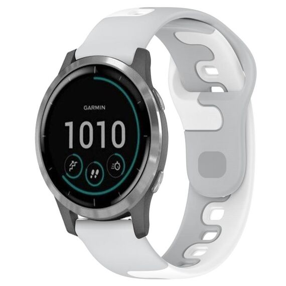 Per cinturino in silicone bicolore Garmin Venu 3 da 22 mm (grigio + bianco)