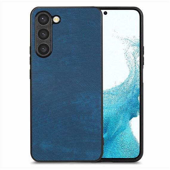Per Samsung Galaxy S22 5G Custodia per telefono con cover posteriore per PC in pelle vintage (blu)