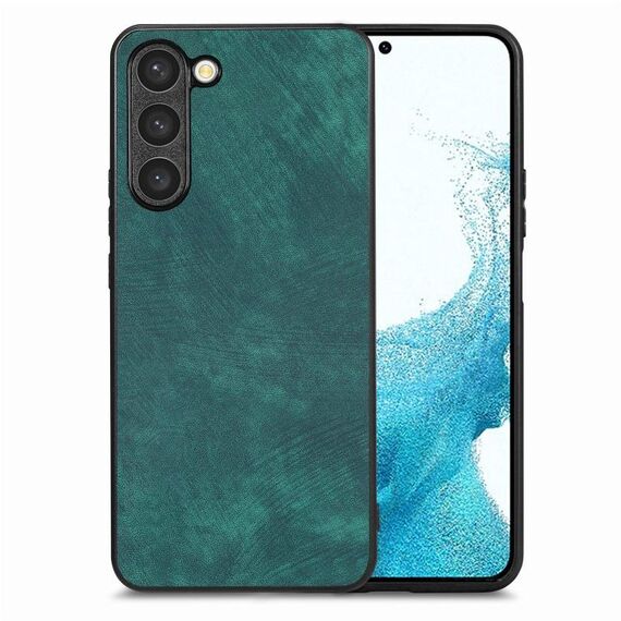 Per Samsung Galaxy S22 5G Custodia per telefono con cover posteriore per PC in pelle vintage (verde)