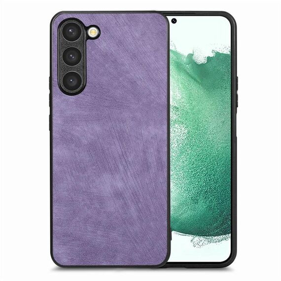 Per Samsung Galaxy S22+ 5G Custodia per telefono con cover posteriore per PC in pelle vintage (viola)