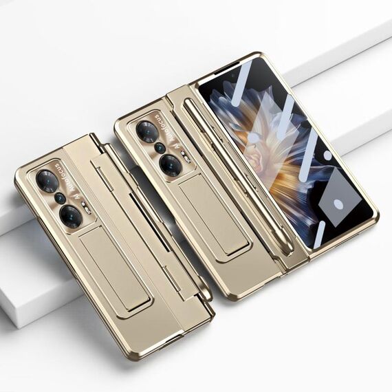 Custodia per telefono con cerniera pieghevole integrata per Honor Magic Vs con stilo (oro champagne)
