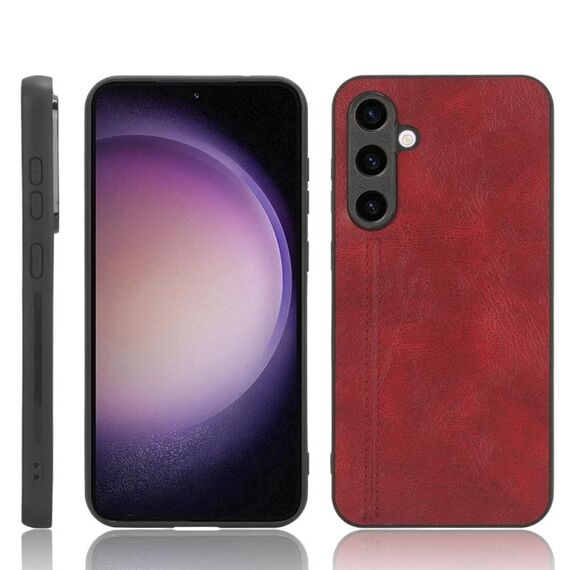 Per Samsung Galaxy S23 FE 5G Cucito Mucca Modello Pelle PC + PU + Custodia in TPU (Rosso)