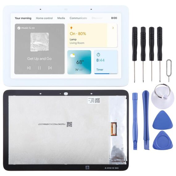 Schermo LCD originale Google Nest Hub assemblato con touch bianco SPA3779W