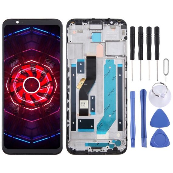 Per ZTE Nubia Red Magic 3 NX627J Display LCD digitalizzatore assemblaggio completo con cornice (nero)