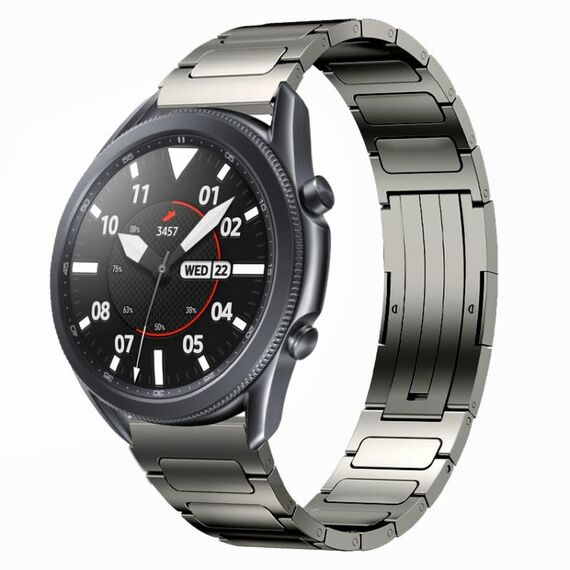 Per Samsung Galaxy Watch3 45mm 22mm cinturino in lega di titanio a forma di I (grigio)