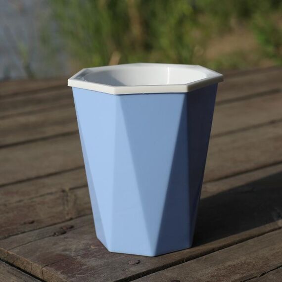 Vaso da fiori pigro a forma di diamante che assorbe automaticamente l'acqua Vaso di plastica per piante verdi 12 cm x 14 cm (blu)
