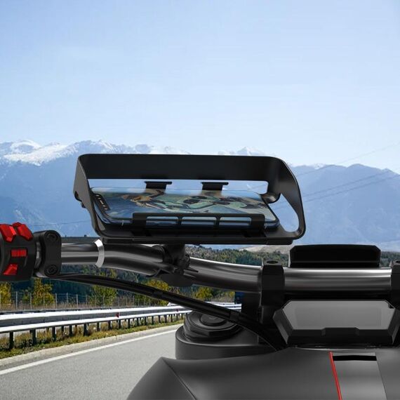 Porta cellulare fisso girevole anti-vibrazione per bicicletta e moto con visiera parasole, stile: modello classico