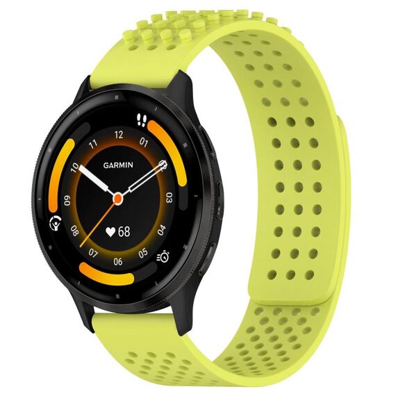 Per cinturino in silicone traspirante con punti 3D Garmin Venu 3, fori da 22 mm (verde lime)