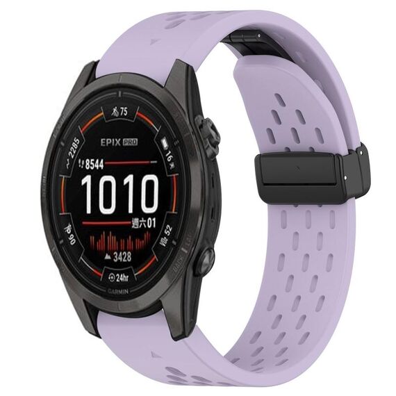 Per cinturino in silicone Garmin Epix Pro 42mm 20mm con foro fibbia pieghevole (viola)