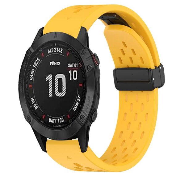 Per cinturino in silicone Garmin Fenix ​​6S Pro da 20 mm con foro per fibbia pieghevole (giallo)