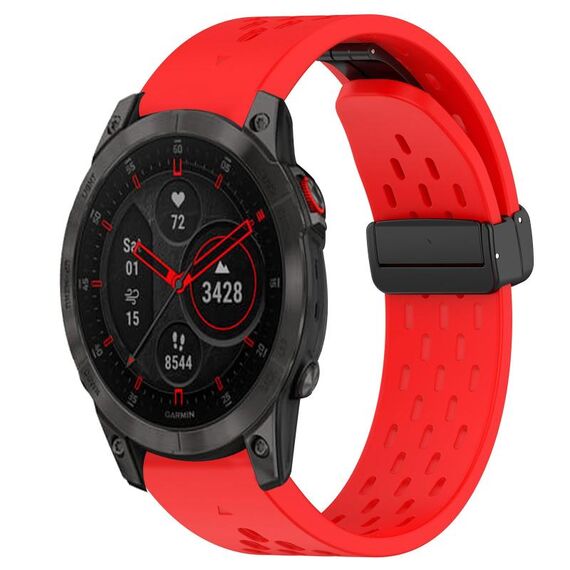 Per cinturino in silicone Garmin Epix Gen 2 da 22 mm con foro per fibbia pieghevole (rosso)