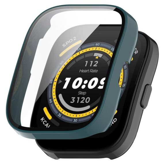 Custodia protettiva per orologio PC integrata con pellicola temperata per Amazfit Bip 5 (verde)