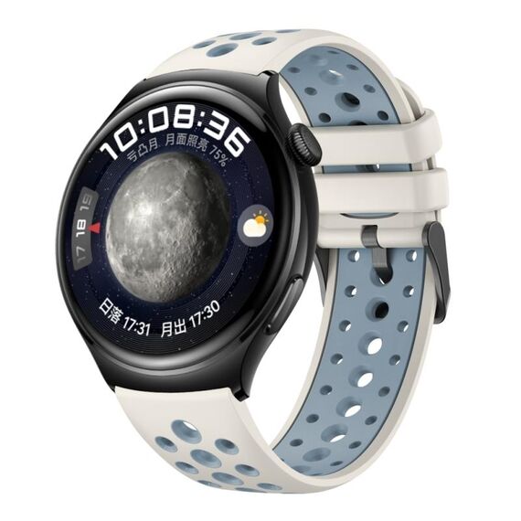 Per Huawei Watch 4 Cinturino in silicone con foro tondo bicolore (cenere di acqua minerale)