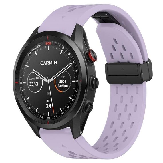 Per Garmin Approach S62 cinturino in silicone con foro per fibbia pieghevole da 22 mm (viola)