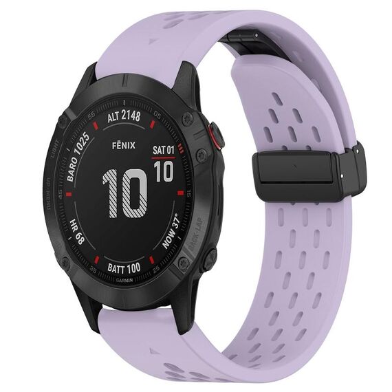 Per Garmin Fenix 6 Pro GPS cinturino in silicone con foro per fibbia pieghevole da 22 mm (viola)