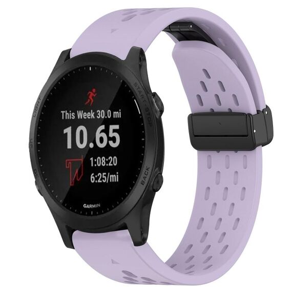 Per cinturino in silicone con foro per fibbia pieghevole Garmin Forerunner 945 da 22 mm (viola)