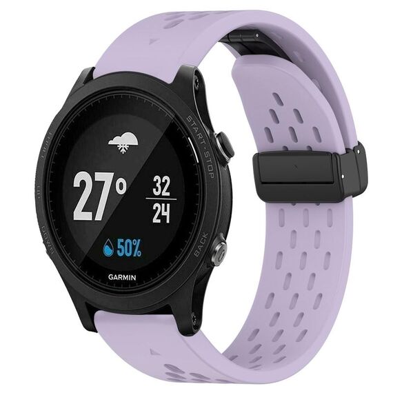 Per cinturino in silicone con foro per fibbia pieghevole Garmin Forerunner 935 da 22 mm (viola)