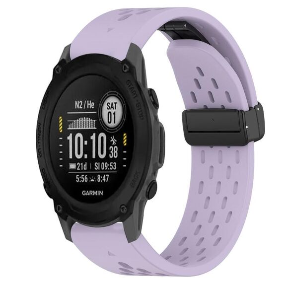 Per cinturino in silicone con foro per fibbia pieghevole Garmin Descent G1 da 22 mm (viola)