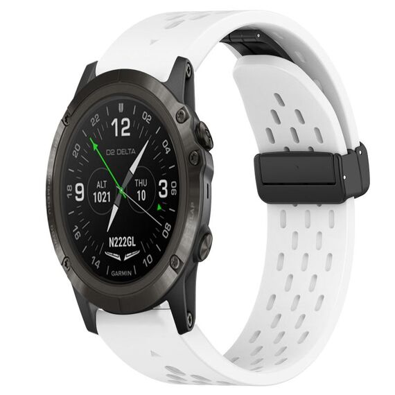 Per cinturino in silicone con foro per fibbia pieghevole Garmin D2 Delta PX da 26 mm (bianco)